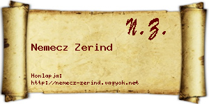 Nemecz Zerind névjegykártya